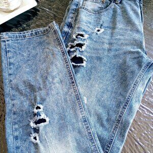 Men slim distressed jeans